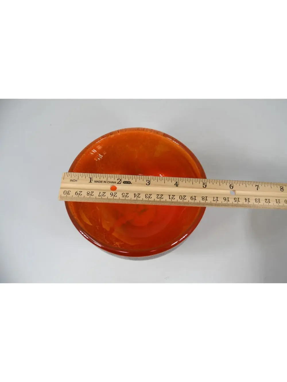 Adam Aaronson Studio Art Glass Vase Signed Orange Silver Metallic Leaf AS IS